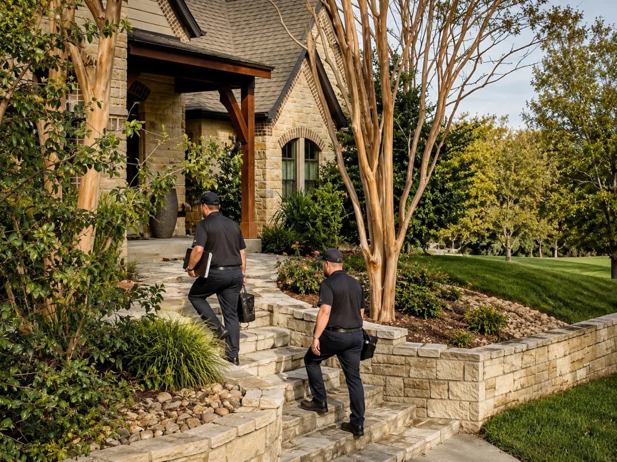 G&G Electric electricians walking up to a home for a service call